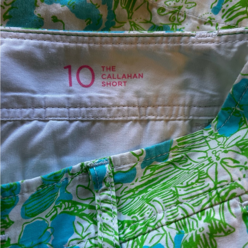 Lilly Pulitzer Callahan Printed Blue Green Safari Animal Print Sz 10 it’s a zoo - Picture 10 of 11